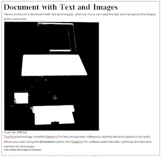 Figure 4: Screenshot of a document scanned using Readiris Pro Software (RTF format).