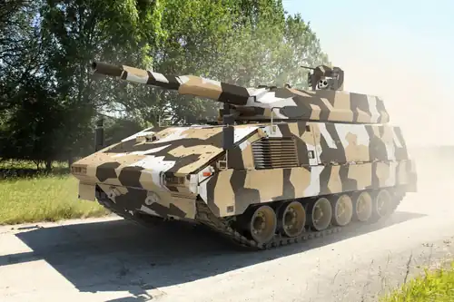 KNDS presented a tracked version of the Boxer at Eurosatory 2022, the vehicle fitted with the RCT120 Mission Module