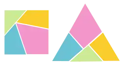 The haberdasher's problem, created by Henry Dudeney.