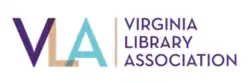 three letters V L and A with the word Virginia Library Assocaition stacked next to them